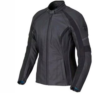 Women's black leather motorcycle riding jacket XXL